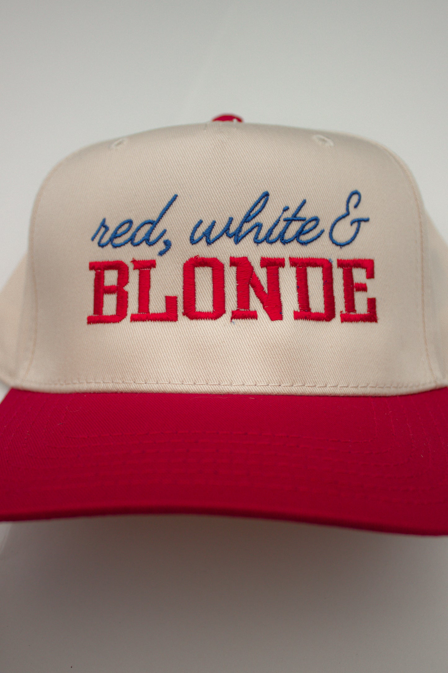 Red, White & Blonde Canvas Hat
