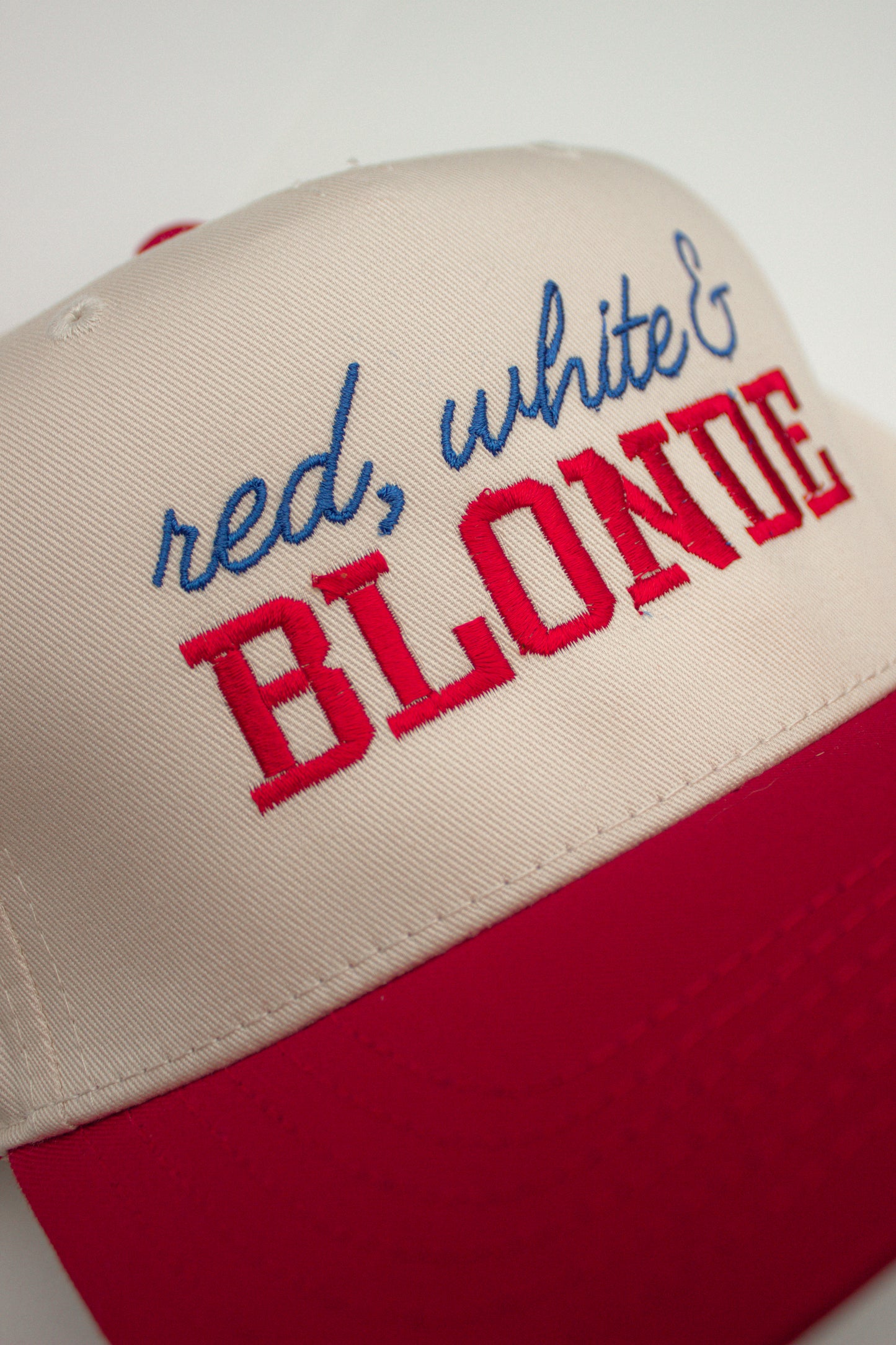 Red, White & Blonde Canvas Hat